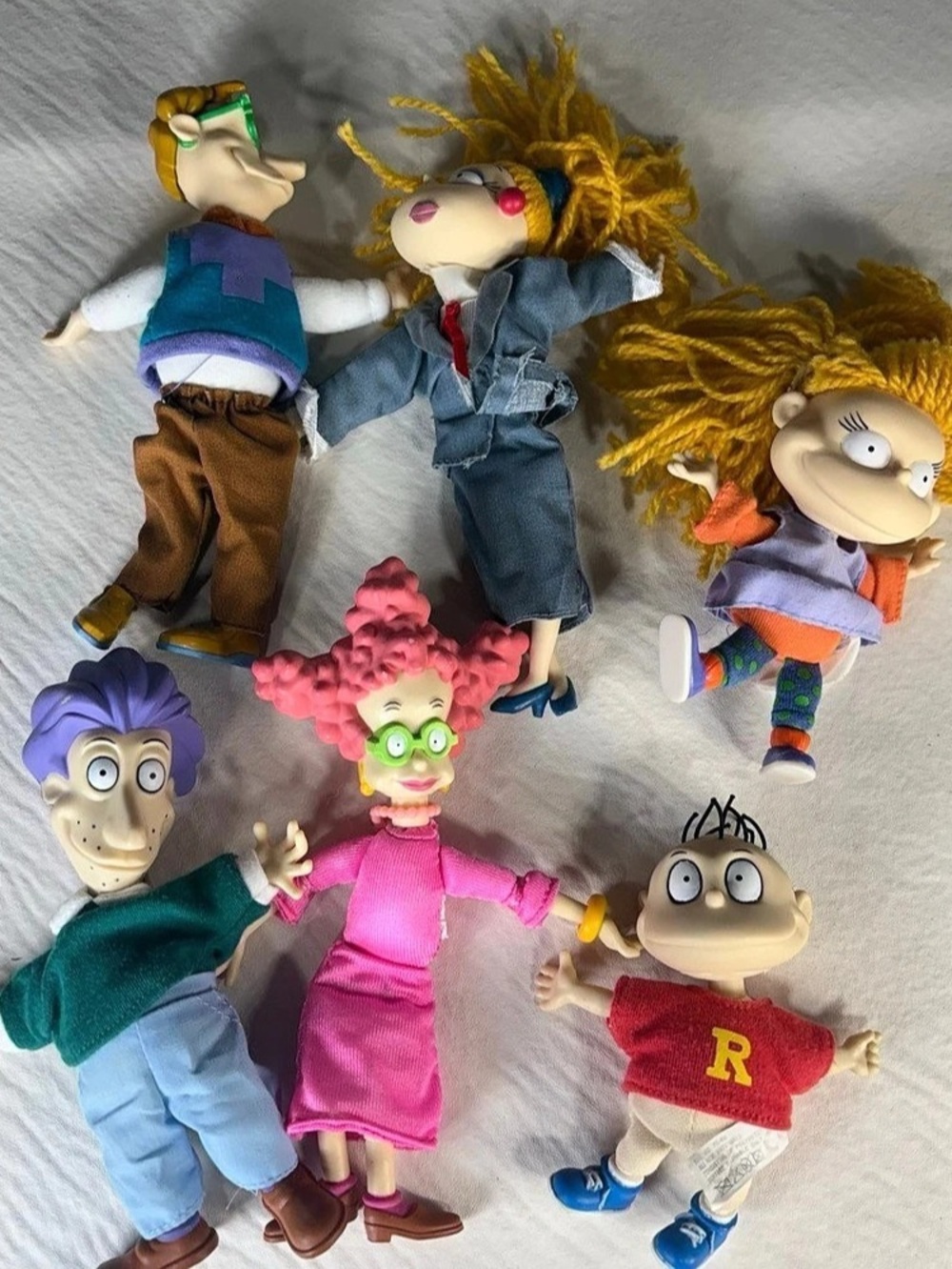 6x Vintage 1997 Rugrats Mattel  Plush Dolls Lot